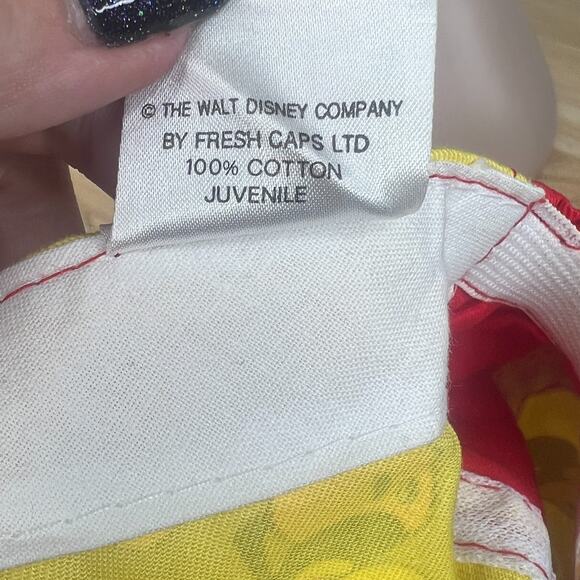 Disney Vintage 90s Mickey Mouse AOP Painters Hat Cap Kids Youth OS One Size - Picture 8 of 8